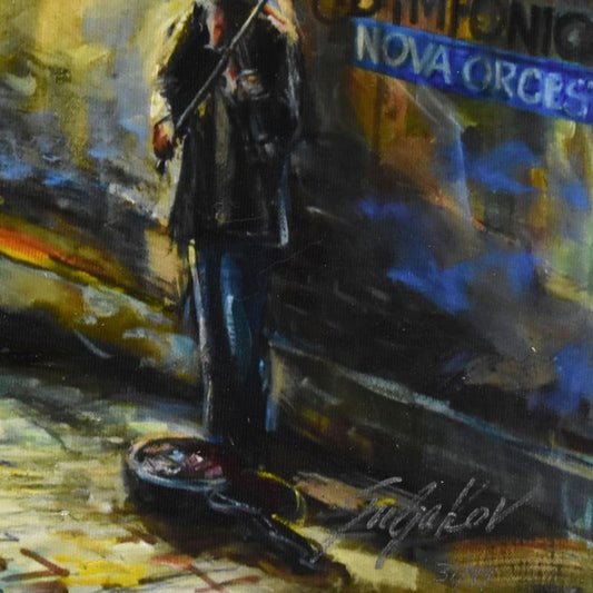 Vadik Suljakov, "Evening Sonata" Hand Embellished Limited Edition on Canvas, Numbered and Hand Signed with Certificate of Authenticity.