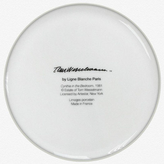 Tom Wesselmann (1931-2004), "Cynthia in Bedroom (1981)" Framed Limoges Porcelain Plate.