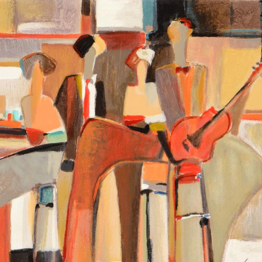 Yuri Tremler, "Music at the Bar " Limited Edition Serigraph by Yuri Tremler, Hand Signed with Certificate of Authenticity.