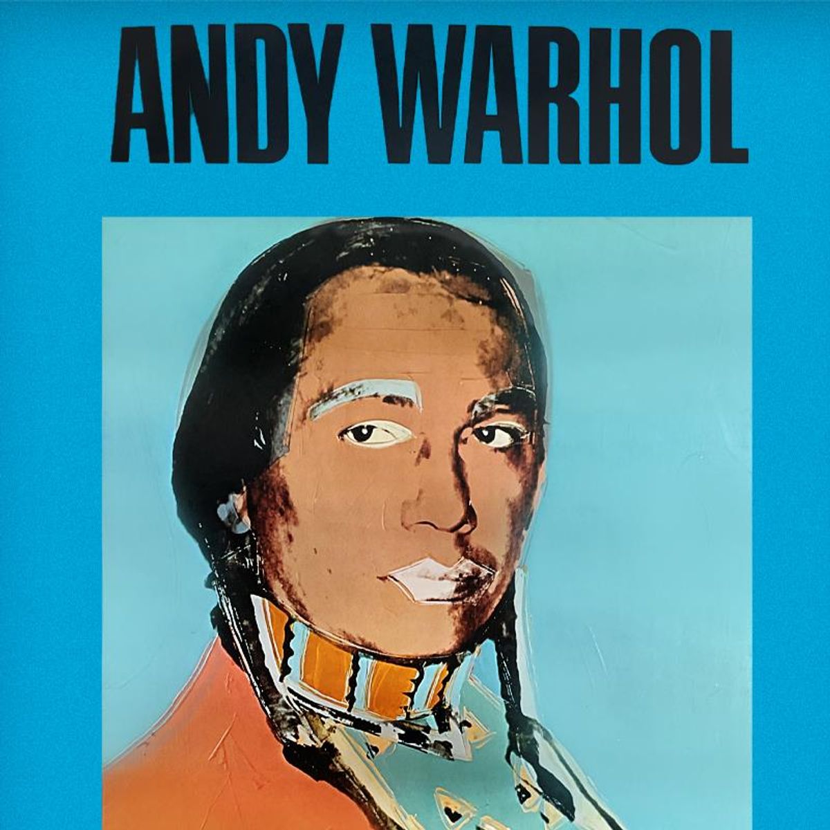 Andy Warhol (1928-1987), "The American Indian Series (Blue)" Vintage Poster (34" x 49.5") from Ace Gallery (1977) with Letter of Authenticity.