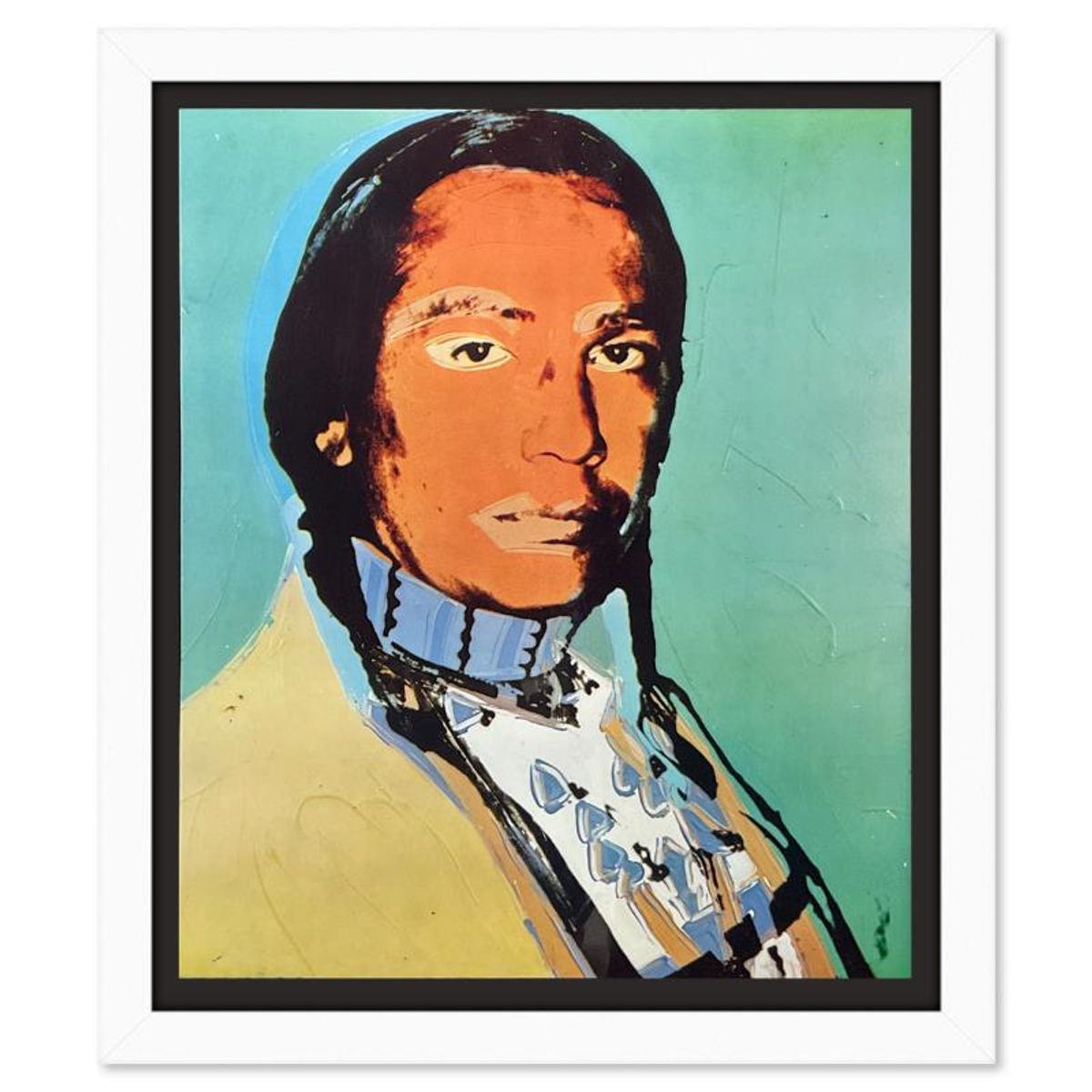 Andy Warhol (1928-1987), "The American Indian Series 3 Piece Set (Red 1976, Blue 1977 & Black 1976)" Framed Vintage Lithographs from Ace Gallery with Letter of Authenticity.