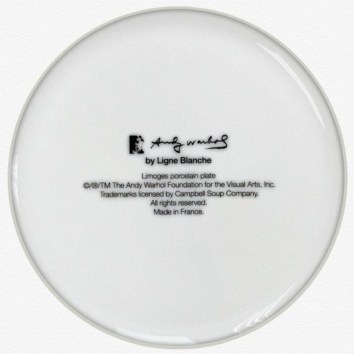 Andy Warhol (1928-1987), "Campbell (Turquoise/Purple)" Framed Limoges Porcelain Plate.