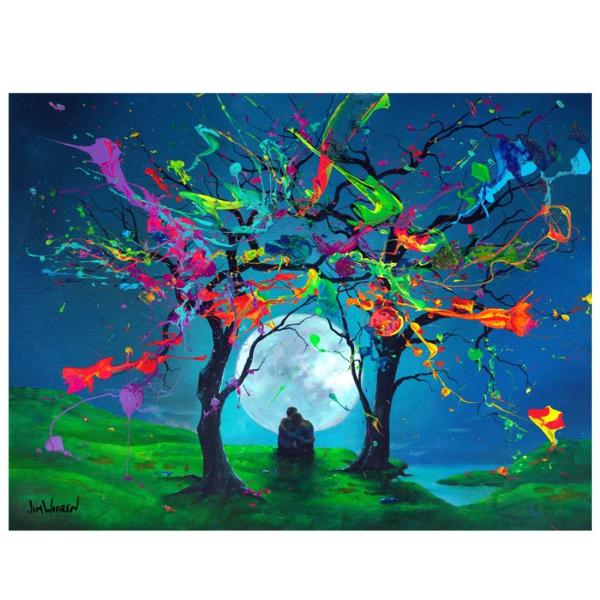 Jim Warren, "Under the Tree of Life" Hand Signed, Artist Embellished AP Limited Edition Giclee on Canvas with Letter of Authenticity
