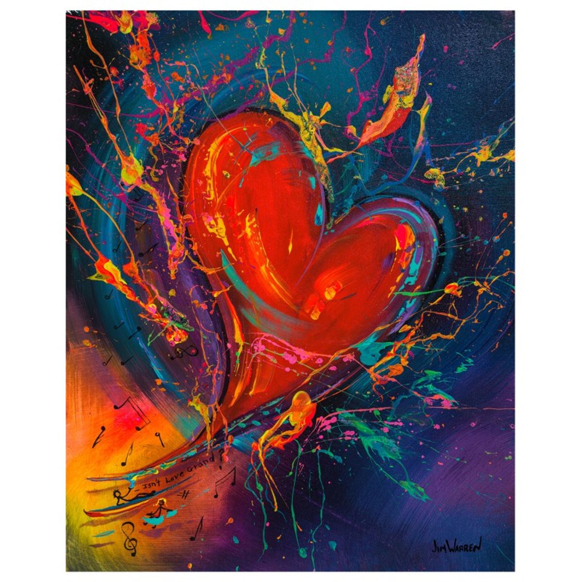 Jim Warren, "What the World Needs Now" Hand Signed, Artist Embellished AP Limited Edition Giclee on Canvas with Letter of Authenticity