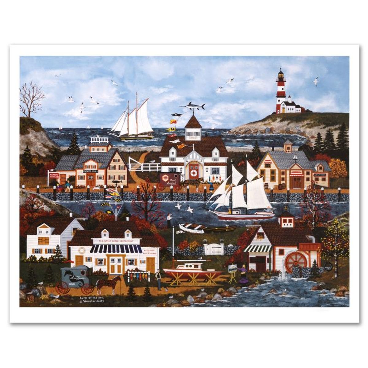 Jane Wooster Scott, "Lure of the Sea" Hand Signed Limited Edition Lithograph with Letter of Authenticity.