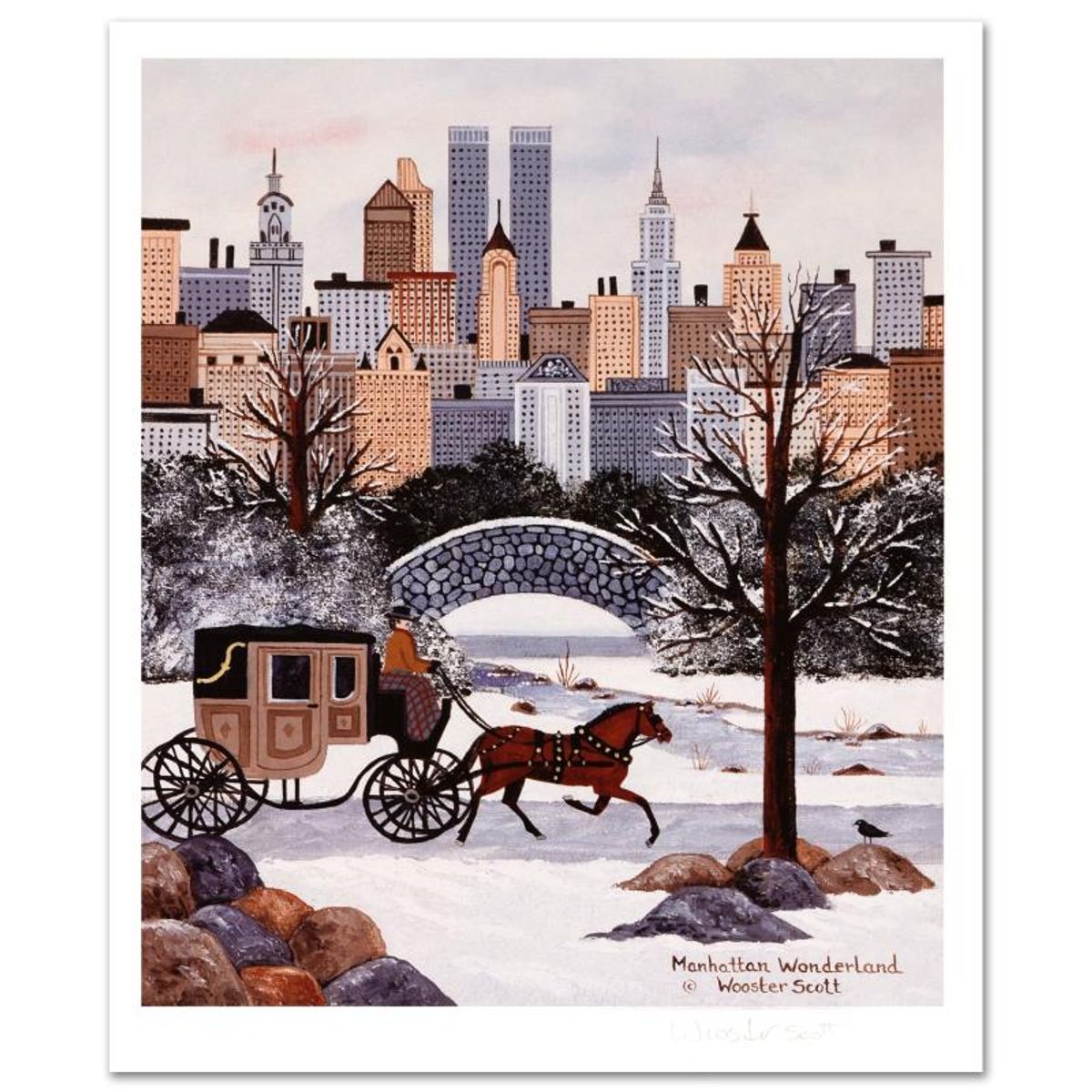 Jane Wooster Scott, "Manhattan Wonderland" Hand Signed Limited Edition Lithograph with Letter of Authenticity.
