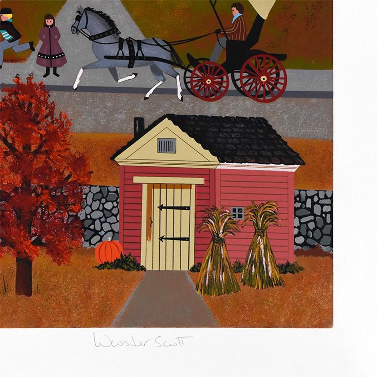 Jane Wooster Scott, "Autumn Reflection" Limited Edition Serigraph, Numbered and Hand Signed with Letter of Authenticity.