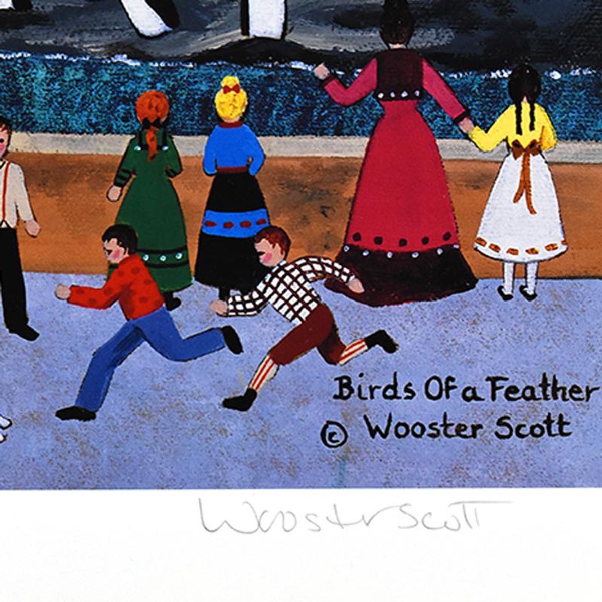 Jane Wooster Scott, "Birds of a Feather" Limited Edition Lithograph, Numbered and Hand Signed with Letter of Authenticity.