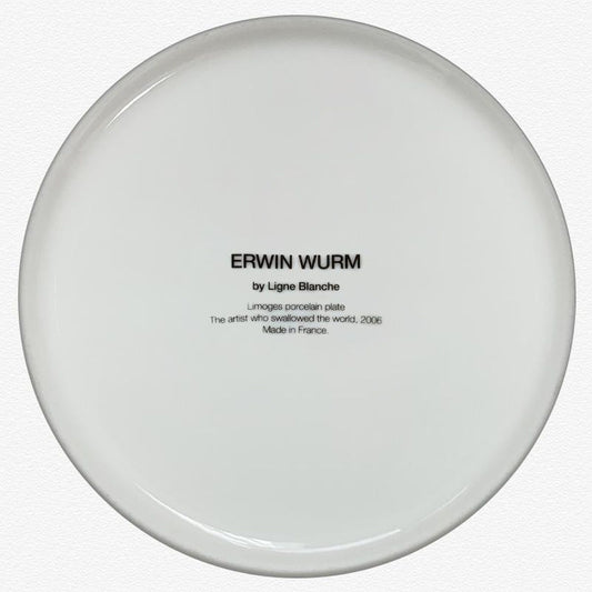 Erwin Wurm, "The Artist Who Swallowed the World" Framed Limoges Porcelain Plate.