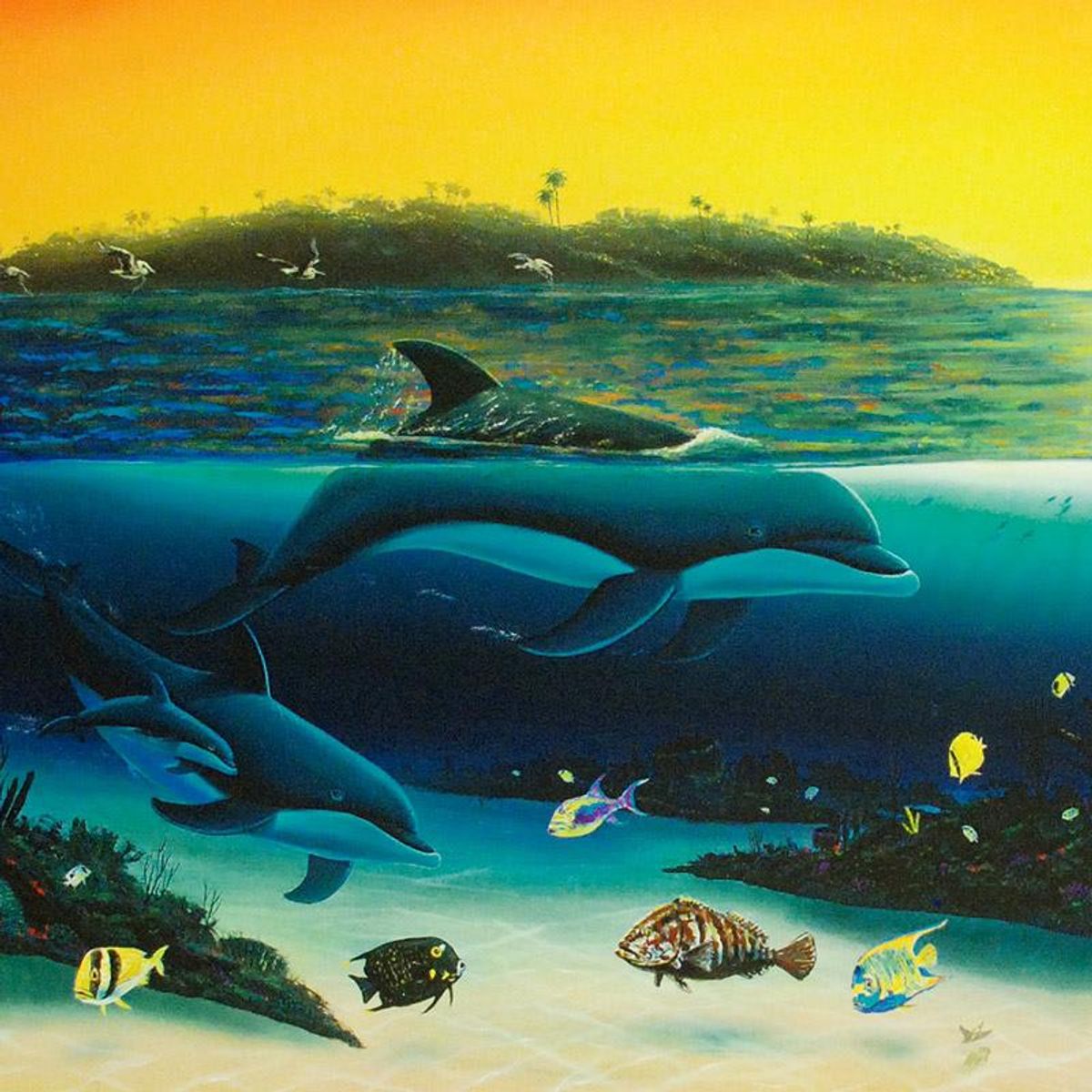 Warm Tropical Waters Limited Edition Giclee on Canvas (43" x 26") by Renowned Artist Wyland, Numbered and Hand Signed with Certificate of Authenticity.