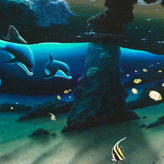 Island Paradise Limited Edition Giclee on Canvas (20" x 40") by renowned artist WYLAND, Numbered and Hand Signed with Certificate of Authenticity.