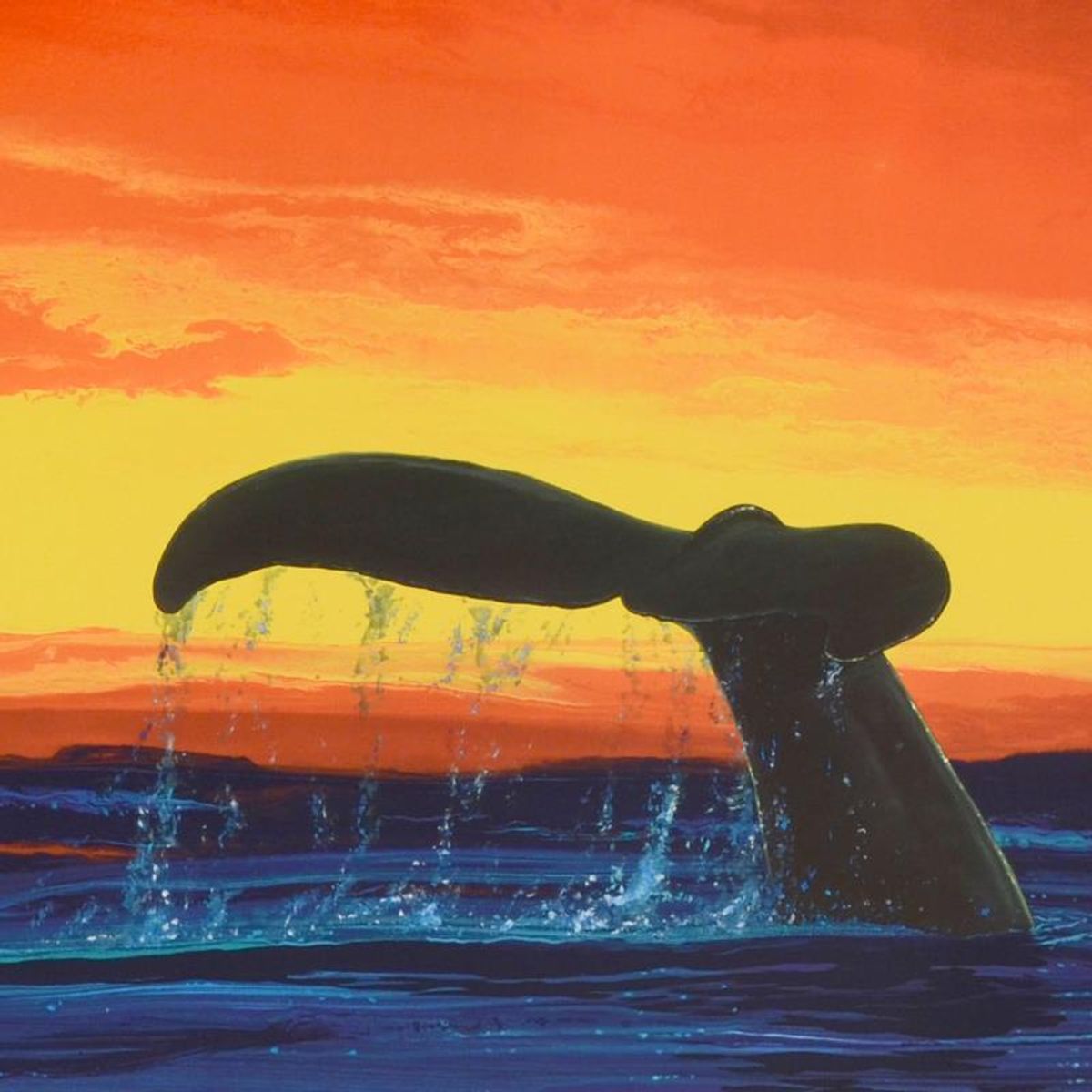 Sounding Seas Limited Edition Lithograph by Famed Artist Wyland, Numbered and Hand Signed with Certificate of Authenticity.