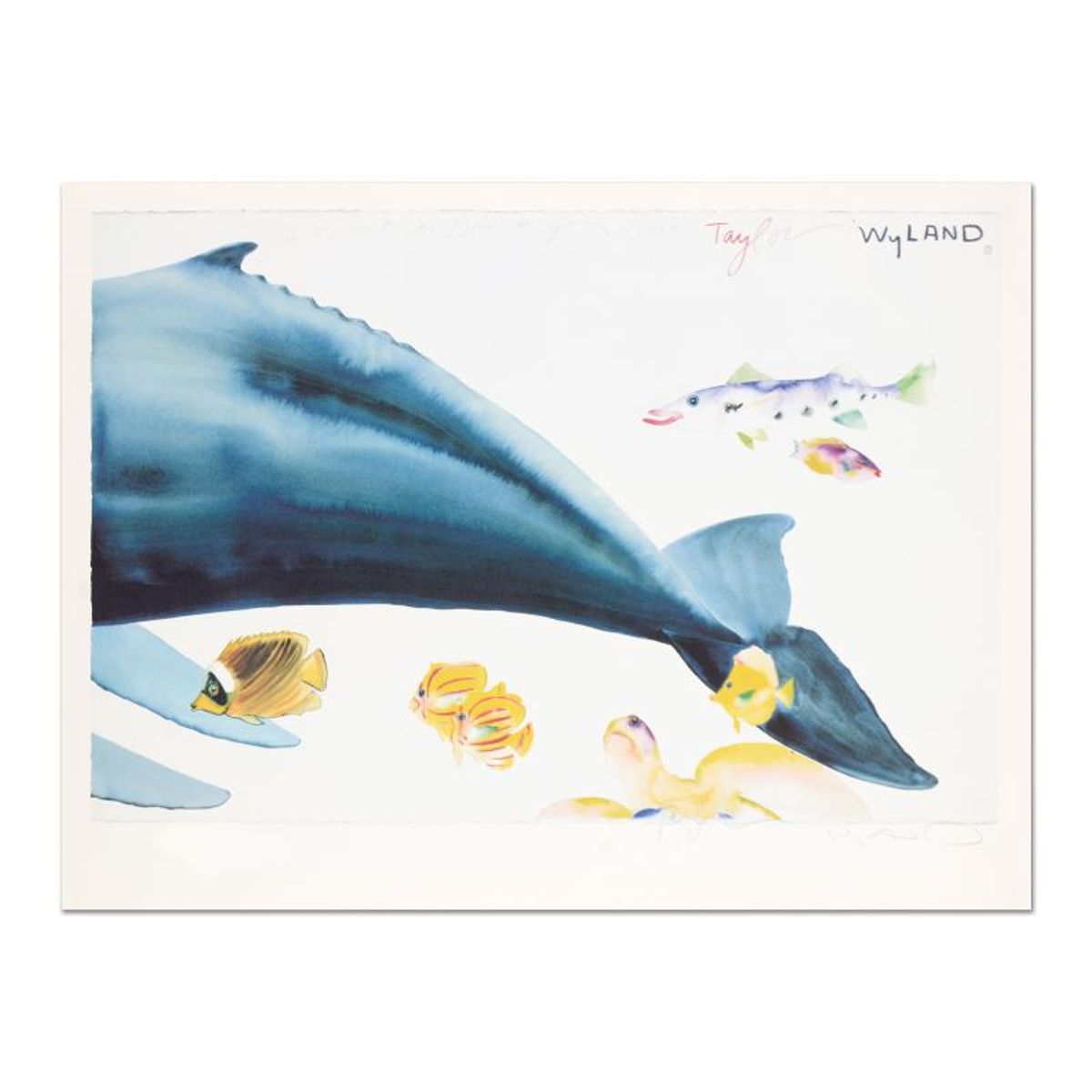 I Want To Dive Into Your Ocean (Diptych) Limited Edition Lithograph (62" x 21") by Wyland and Tracey Taylor, Numbered and Hand Signed with Certificate of Authenticity.