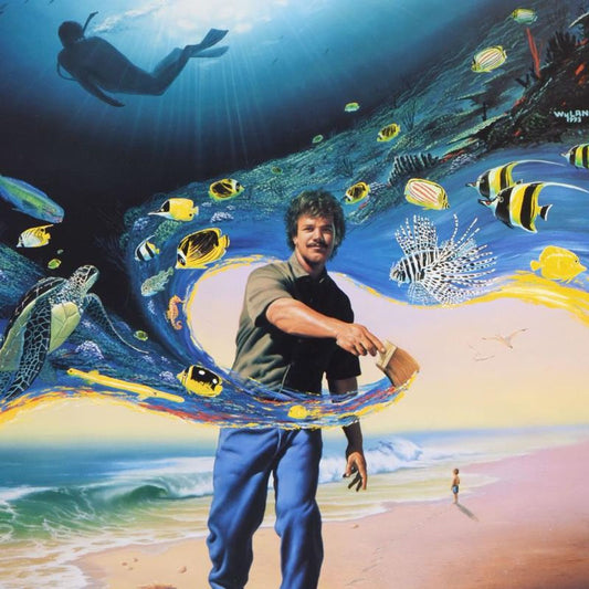 Wyland and Jim Warren, "Another Day At the Office" Limited Edition Lithograph, Numbered and Hand Signed by Jim Warren and Plate Signed by Wyland with Letter of Authenticity.