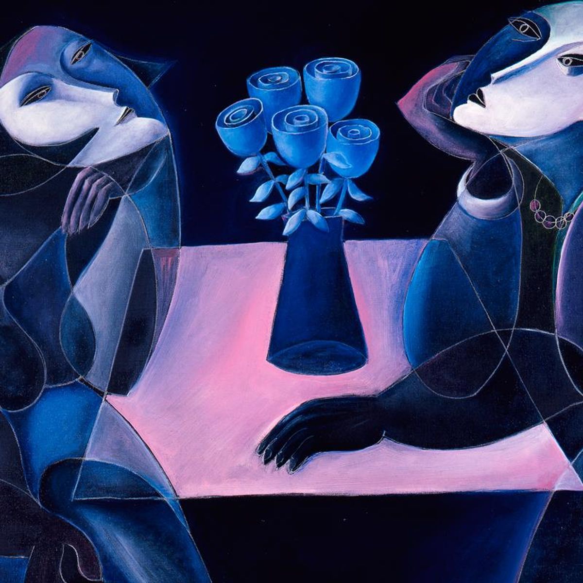 Yuroz, "Table Of Negotiation" Hand Signed Limited Edition Serigraph with Certificate of Authenticity.