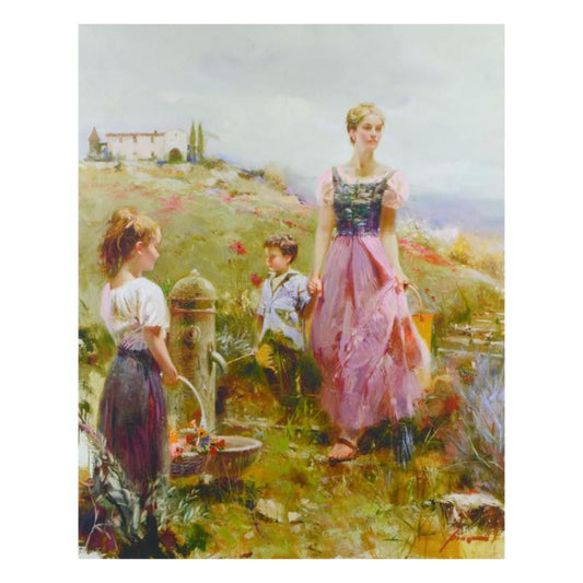 Pino (1939-2010)- Hand Embellished Giclee on Canvas "The Fountain of Life"