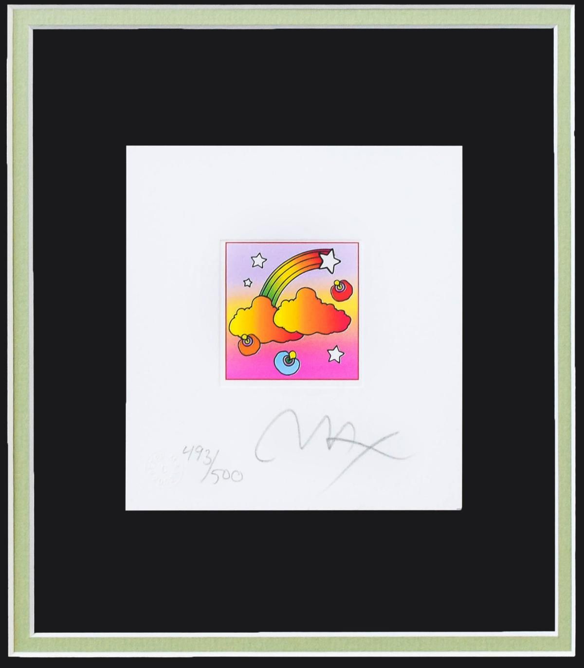 Peter Max- Original Lithograph "Rainbow with Clouds (Mini)"