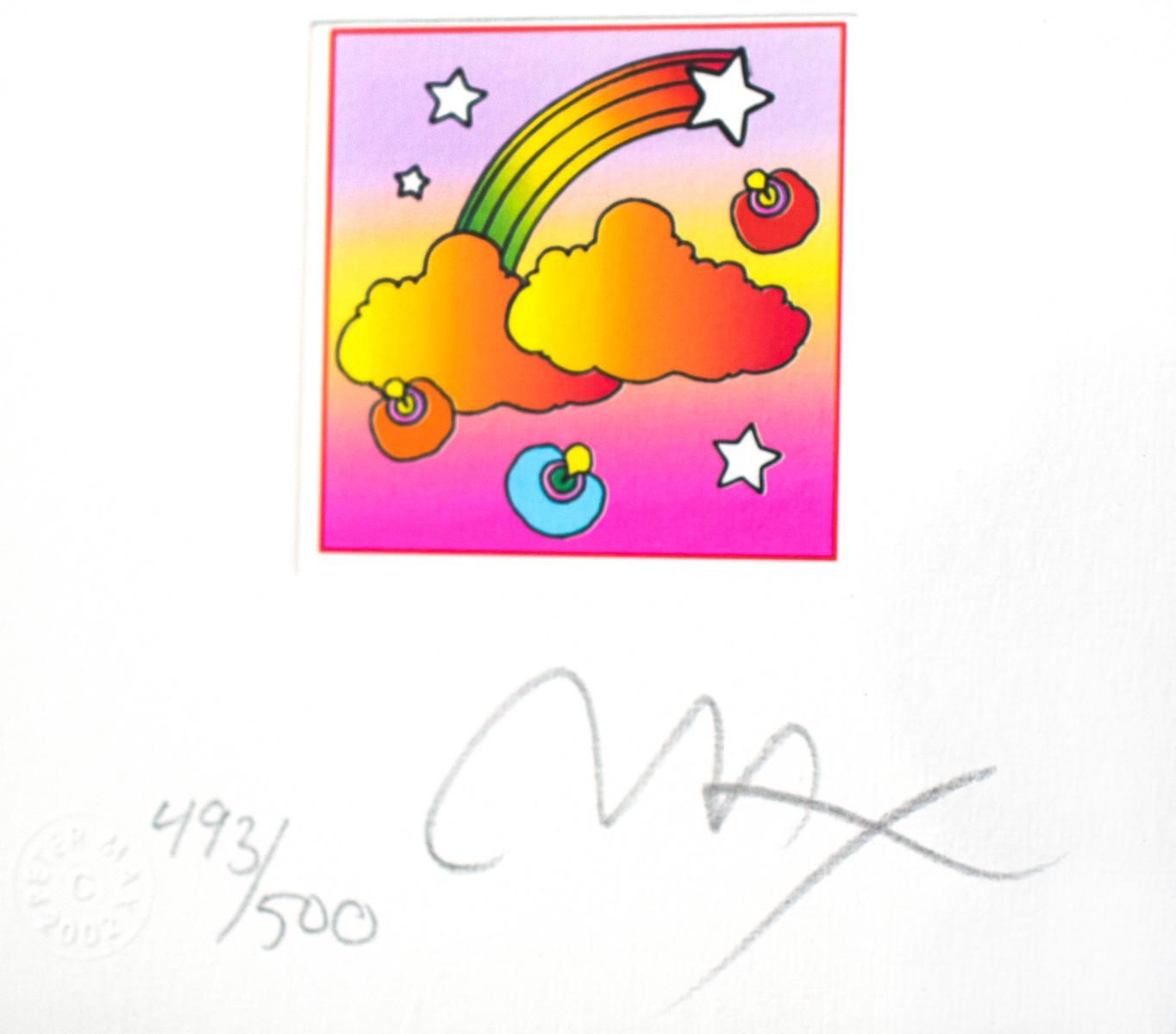 Peter Max- Original Lithograph "Rainbow with Clouds (Mini)"