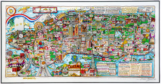 Charles Fazzino- 3D Construction Silkscreen Serigraph "NEW YORK IS (Black)"