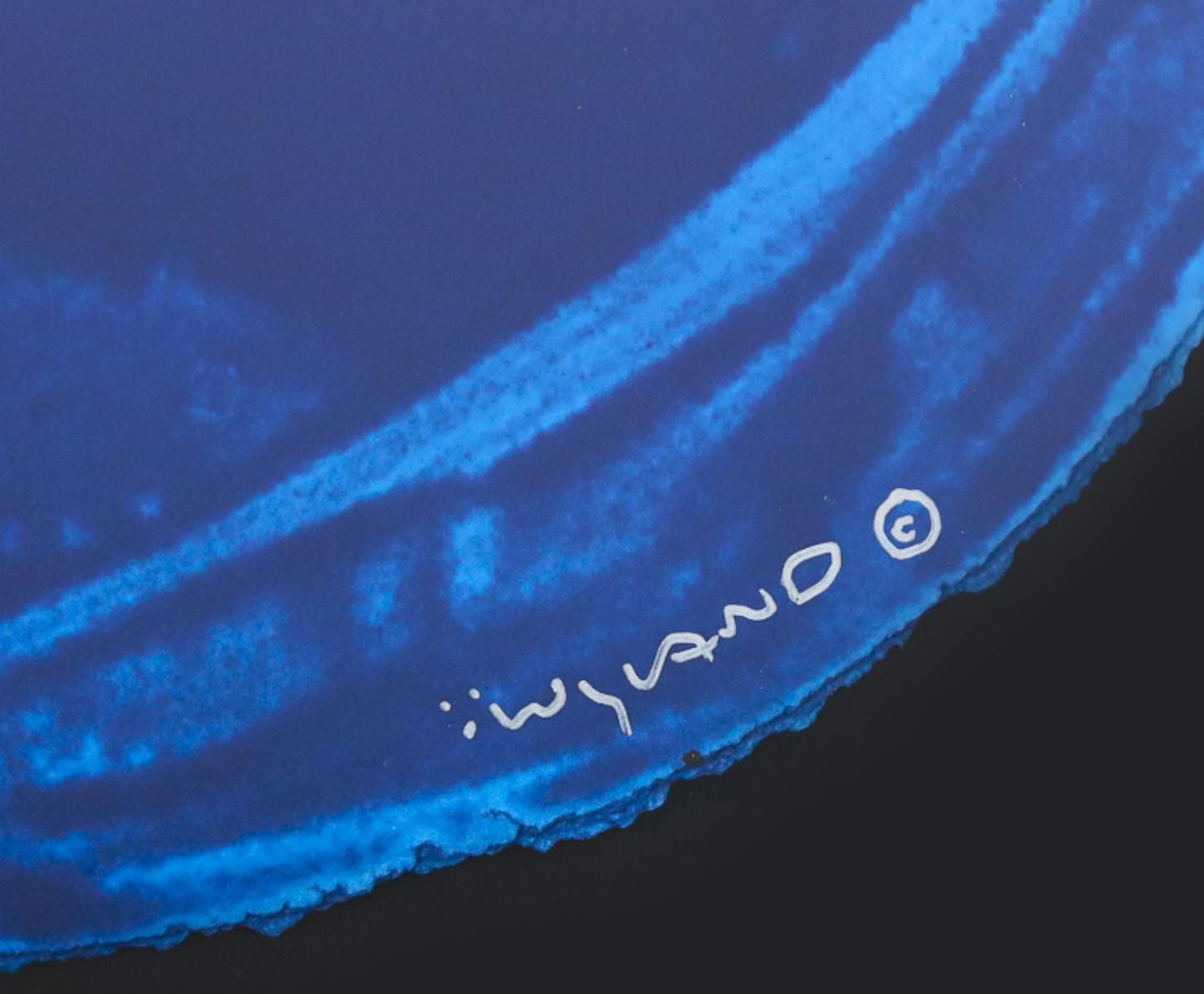 Wyland- Original Watercolor Painting on Deckle Edge Paper "Deep Blue Swim"