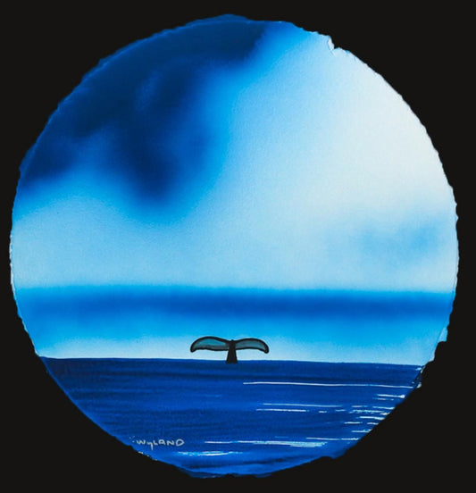 Wyland- Original Watercolor Painting on Deckle Edge Paper "Fluke"