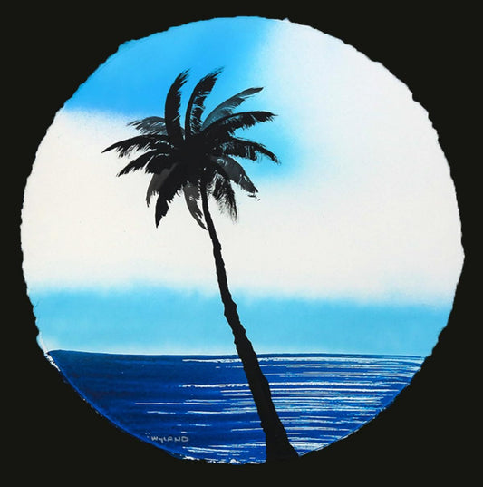 Wyland- Original Watercolor Painting on Deckle Edge Paper "Palm Tree"