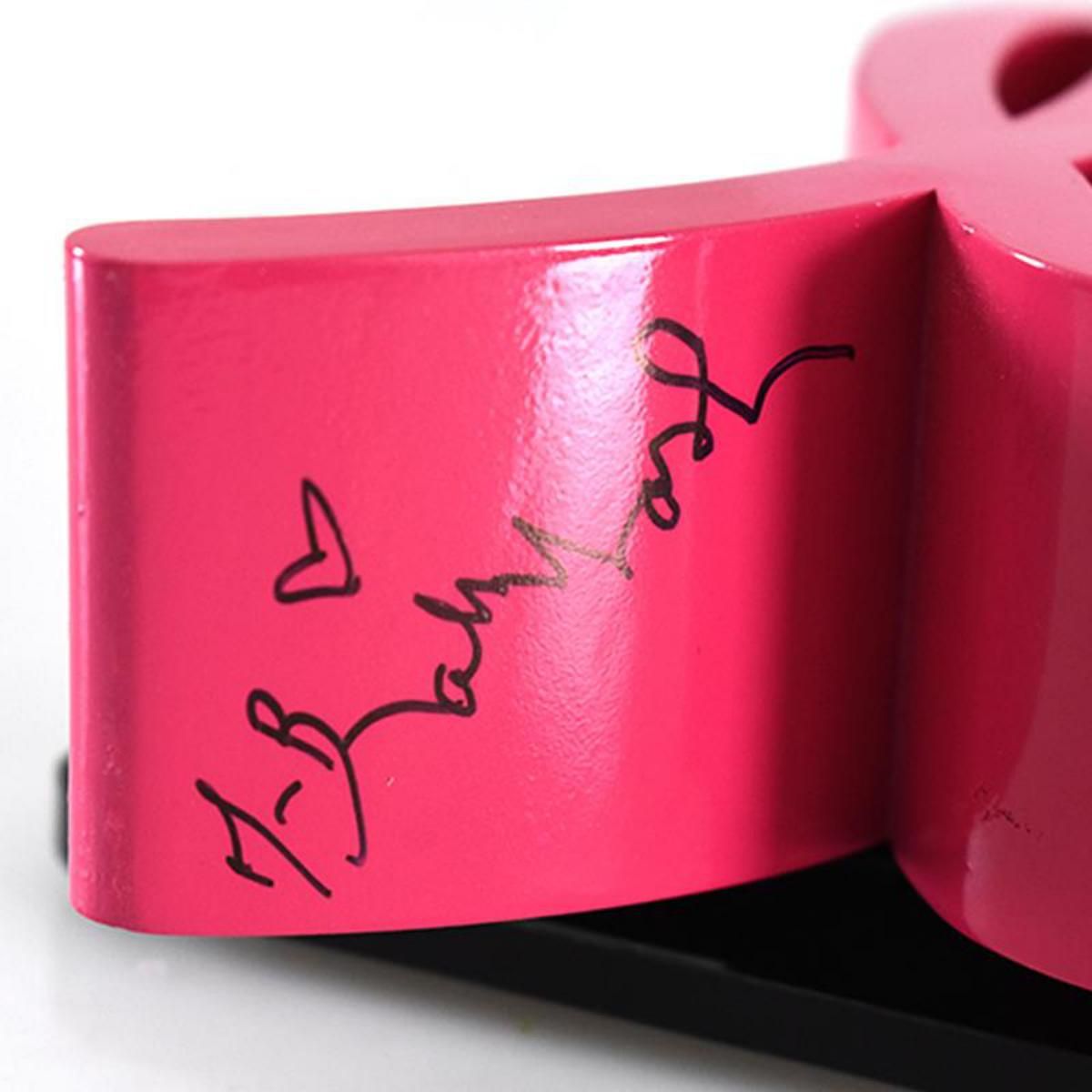 Mr. Brainwash- Resin Sculpture with Display Case "Life is Beautiful (Neon Pink)"