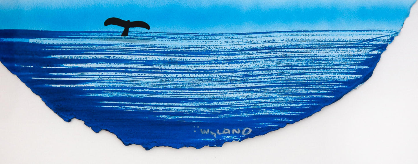 Wyland- Original Watercolor Painting on Deckle Edge Paper "Fluke"