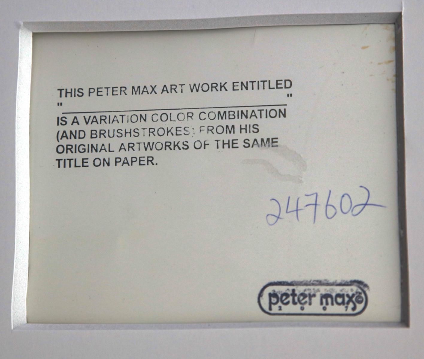 Peter Max- Original Mixed Media "Peace 2000: I Love the World"