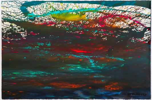 Wyland- Original Watercolor Painting on Deckle Edge Paper "Abstract"