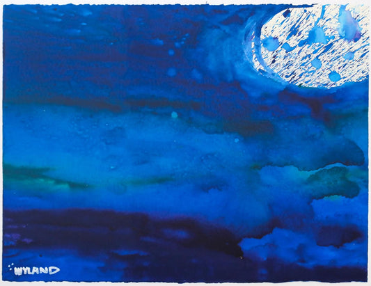 Wyland- Original Watercolor Painting on Deckle Edge Paper "Abstract"