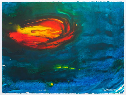 Wyland- Original Watercolor Painting on Deckle Edge Paper "Abstract"