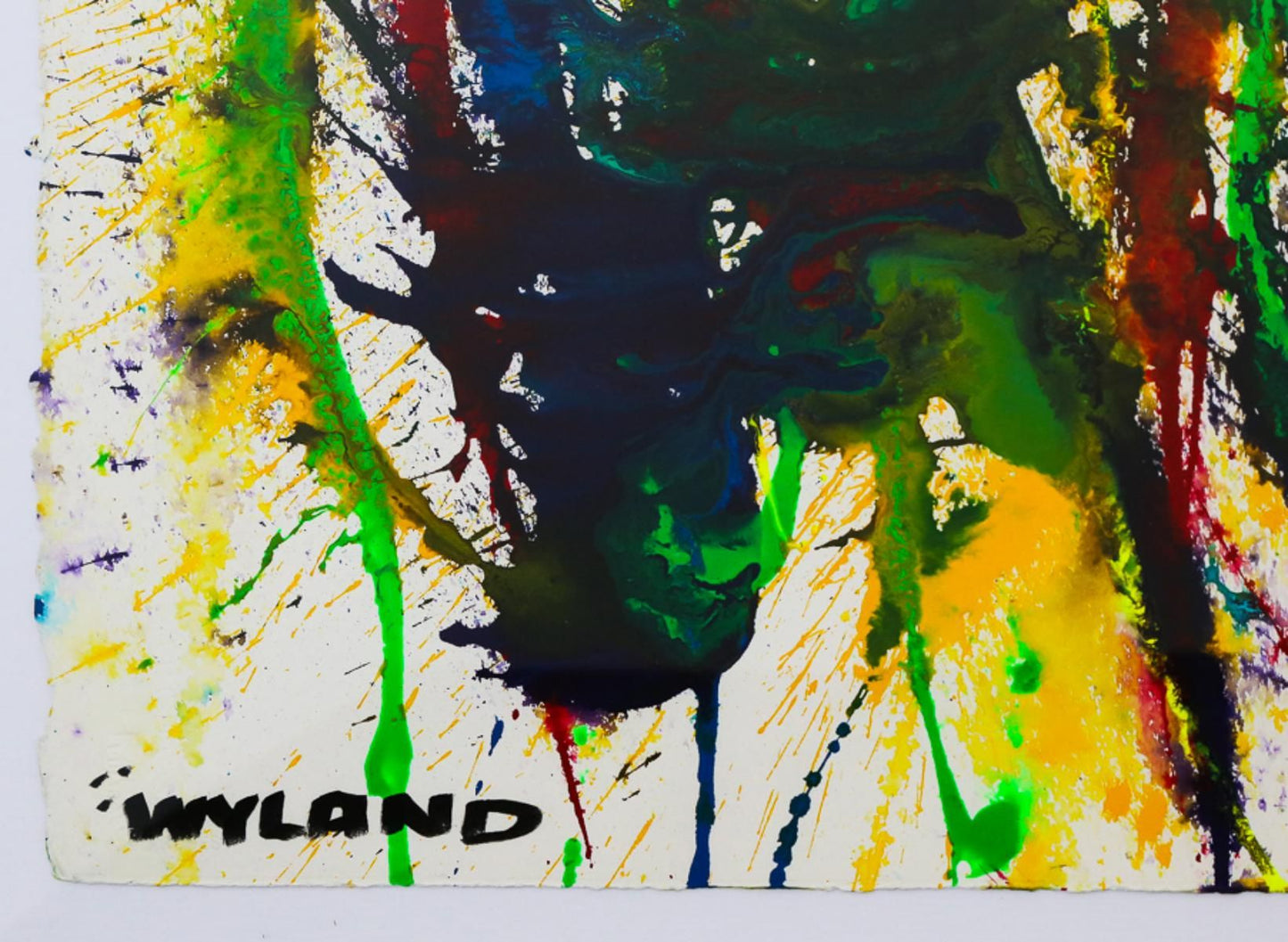 Wyland- Original Watercolor Painting on Deckle Edge Paper "Abstract"