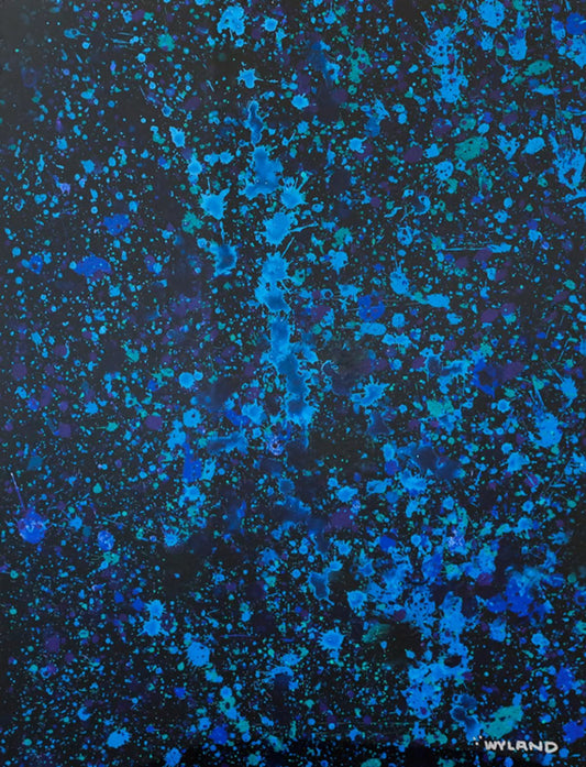 Wyland- Original Watercolor Painting on Deckle Edge Paper "Abstract Drip"