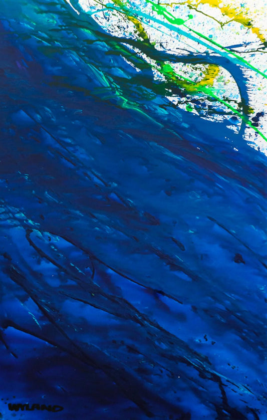 Wyland- Original Watercolor Painting on Deckle Edge Paper "Abstract"