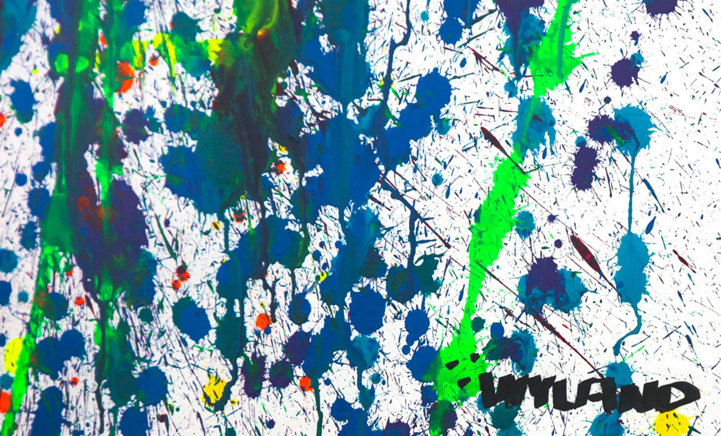 Wyland- Original Watercolor Painting on Deckle Edge Paper "Abstract Drip"