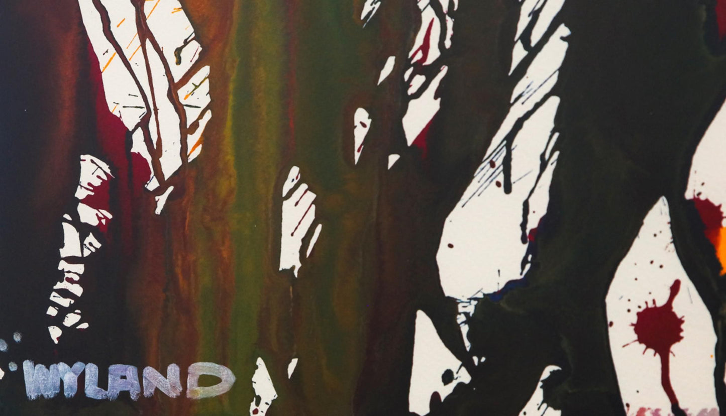 Wyland- Original Watercolor Painting on Deckle Edge Paper "Abstract"