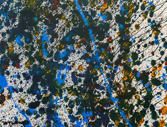 Wyland- Original Watercolor Painting on Deckle Edge Paper "Abstract Drip"