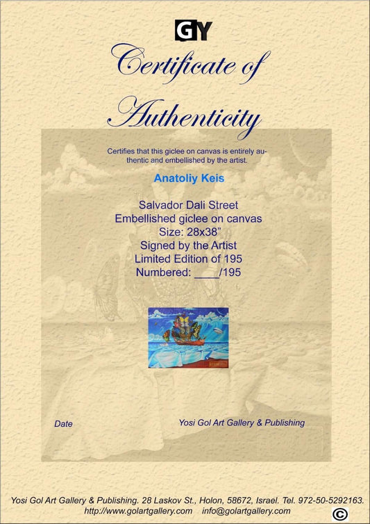 Anatoliy Keis- Original Giclee on Canvas "Salvador Dali Street"