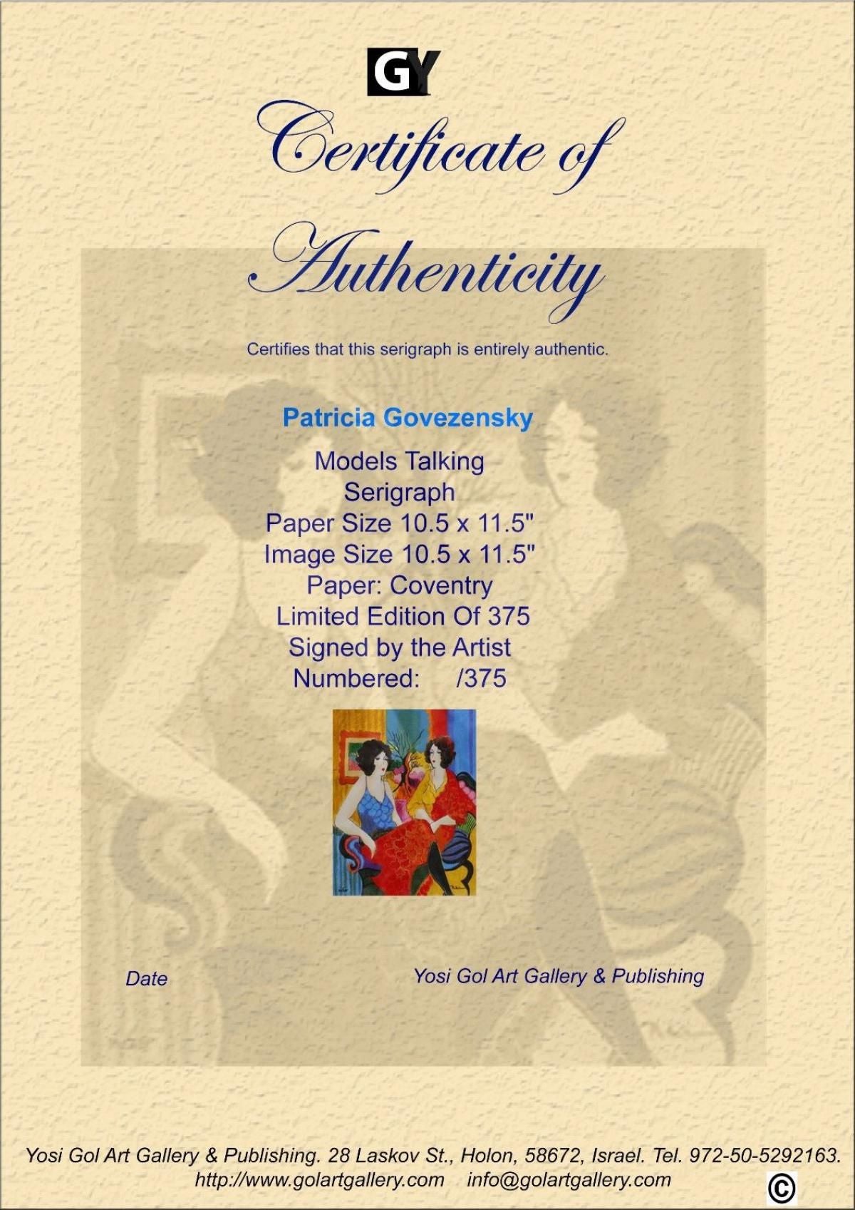 Patricia Govezensky- Set of 2 Serigraph on Paper "Noa and Models Talking"