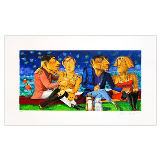 Pino Porcopio- SIlkscreen on Paper "Confidenze Notturne"