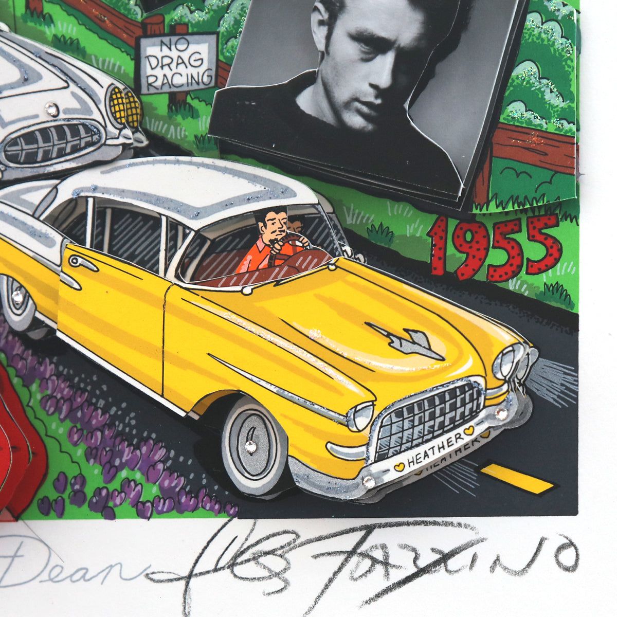 Charles Fazzino- 3D Construction Silkscreen Serigraph "Forever James Dean"