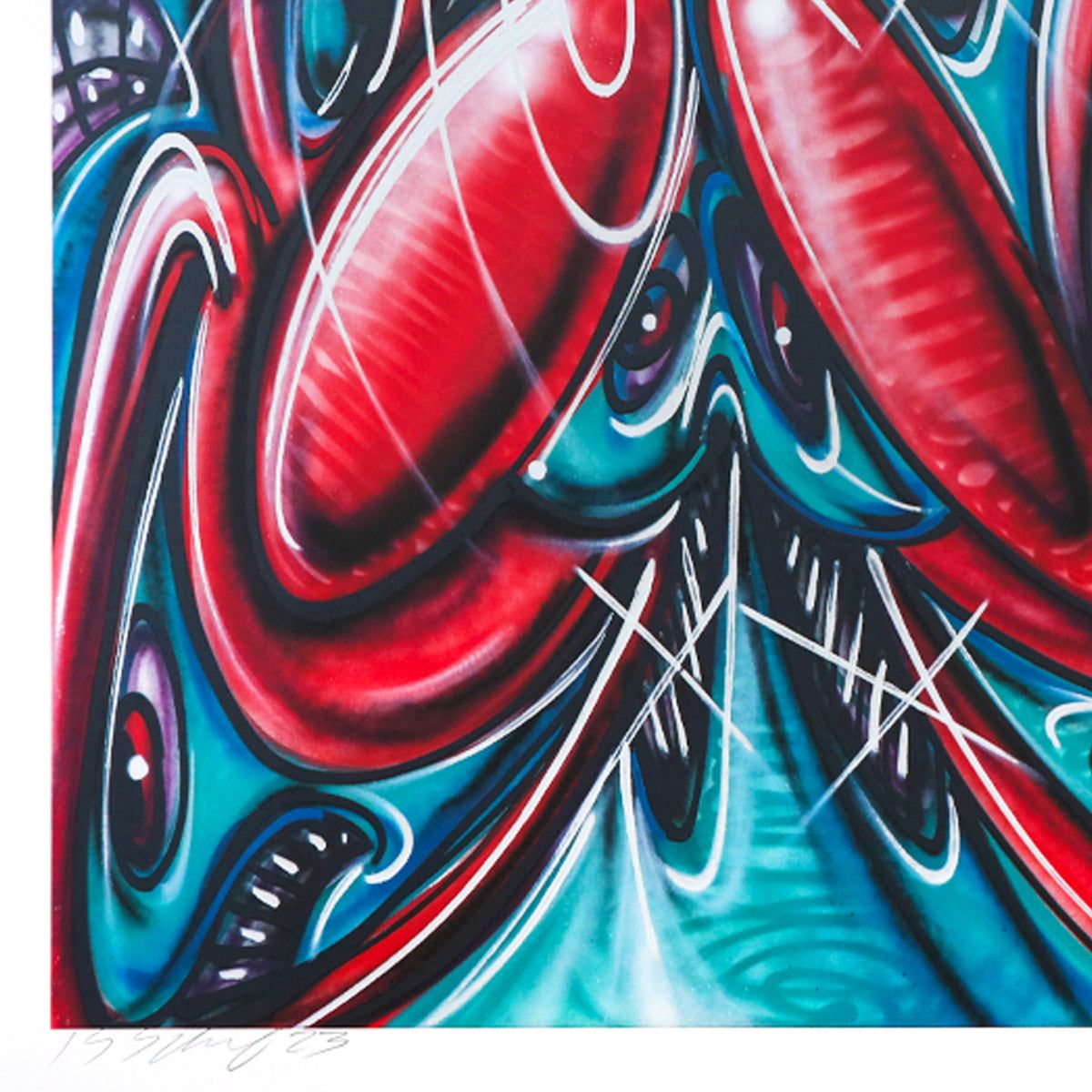 Kenny Scharf- Silkscreen on Archival Deckled Edge Paper "NEWAZY"