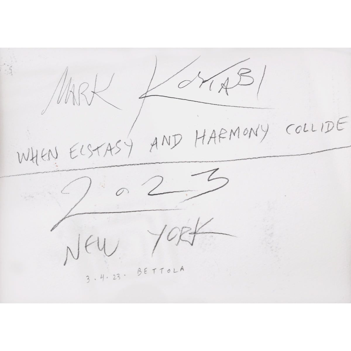 Mark Kostabi- Original Mixed Media on Paper "When Ecstasy and Harmony Collide"