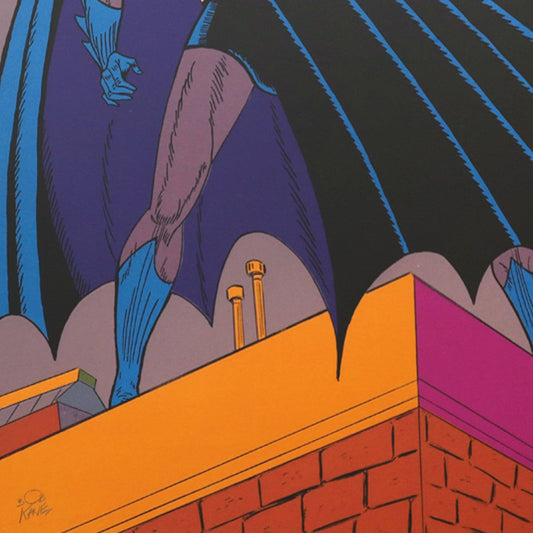 Bob Kane (1915-1998)- Original Lithograph "Batman Over Gotham"