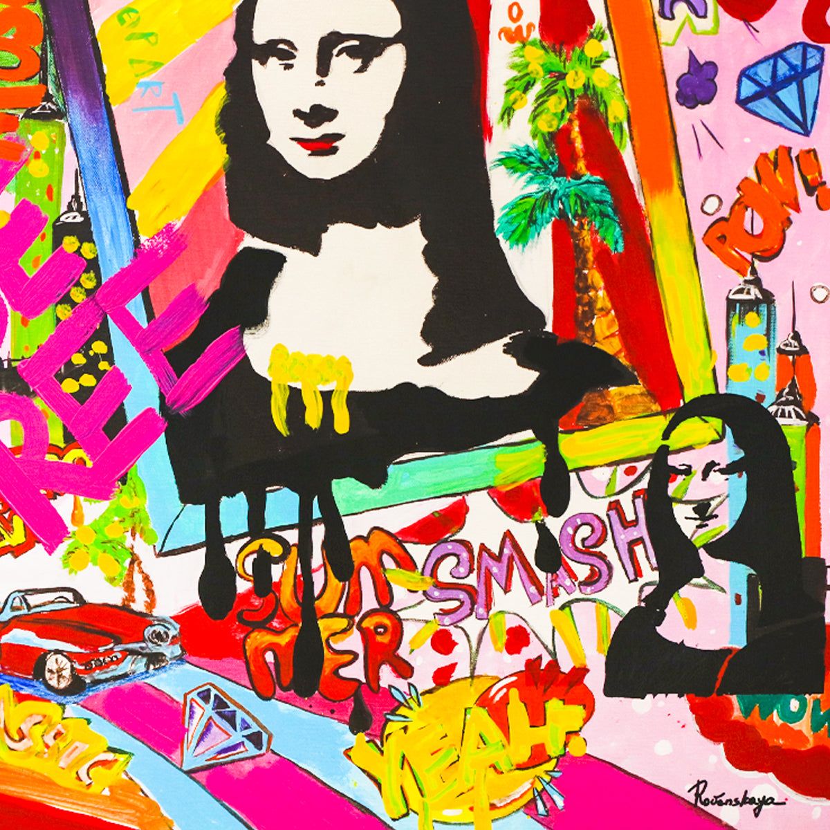 Nastya Rovenskaya- Mixed Media "Mona Lisa"