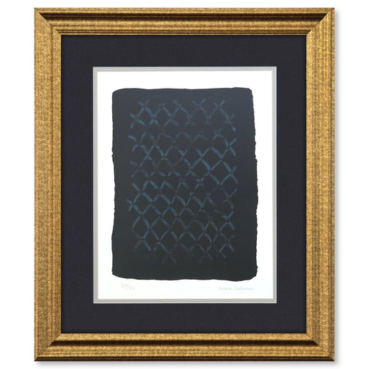 Mona Hatoum- 5 layer screenprint with high build application on Somerset 300gsm paper "The Blues no. 1-12.7.2020/2021"