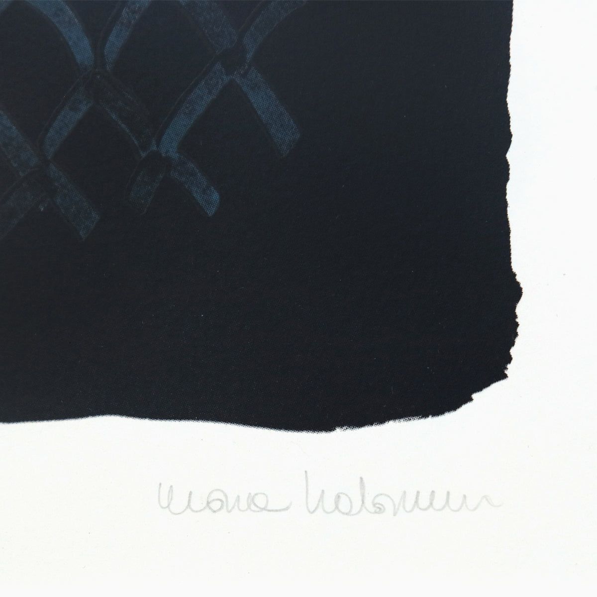 Mona Hatoum- 5 layer screenprint with high build application on Somerset 300gsm paper "The Blues no. 1-12.7.2020/2021"