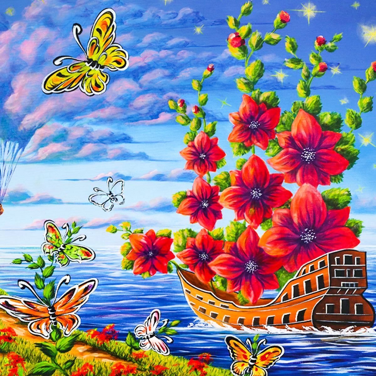Eugene Poliarush- Original Oil on Canvas "Love Boat"