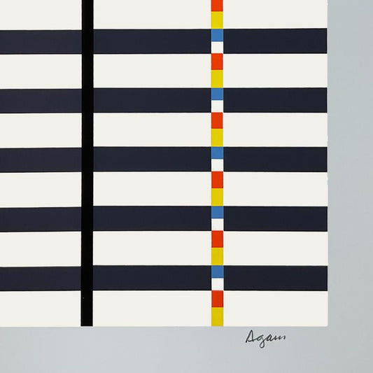 Yaacov Agam- Silkscreen Serigraph "Hommage du Mondrian (Light Blue)"